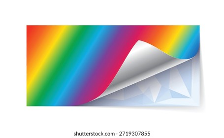 Curl de página de papel arco iris con efecto de doblez de esquina