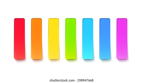 Rainbow paper vertical banners isolated on white background. Vector illustration for presentations, brochures, infographics