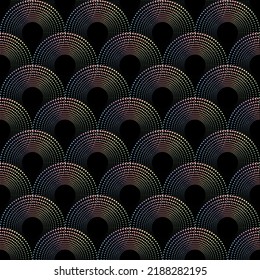Abstraktes, abstraktes, rosafarbenes Halbtonmuster auf schwarzem Hintergrund. Vektorgrafik.