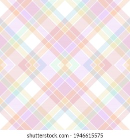 Rainbow Pastel Argyle Plaid Tartan textured Seamless pattern design suitable for fashion textiles and graphics
