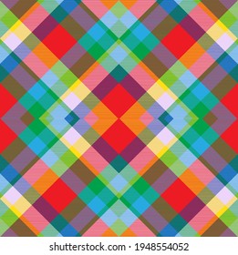 Rainbow Pastel Argyle Plaid Tartan textured Seamless pattern design suitable for fashion textiles and graphics