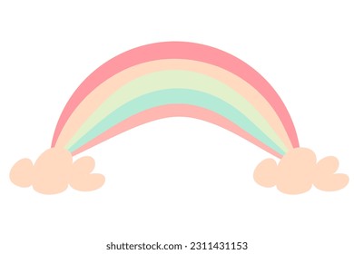 rainbow pastel baby kids arch nursery illustration
