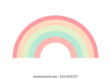 rainbow pastel baby kids arch nursery illustration
