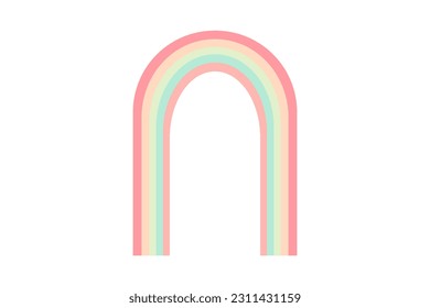 rainbow pastel baby kids arch nursery illustration
