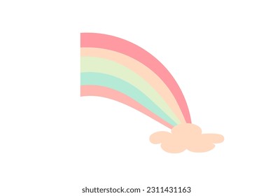 rainbow pastel baby kids arch nursery illustration
