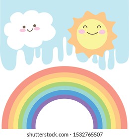 rainbow pastel background vector sky smile
