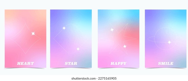 Rainbow pastel background with y2k style