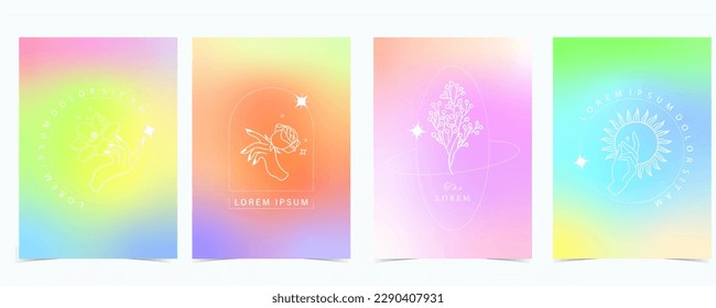 Rainbow pastel background with y2k style
