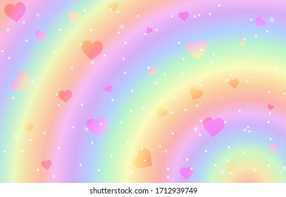 Rainbow Pastel bokeh background. Soft blur light love effect wallpaper. Abstract background bokeh blurred. Shiny bokeh light effect. Vector illustration.