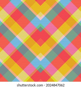 Rainbow Pastel Chevron Plaid Tartan textured Seamless pattern design suitable for fashion textiles and graphics