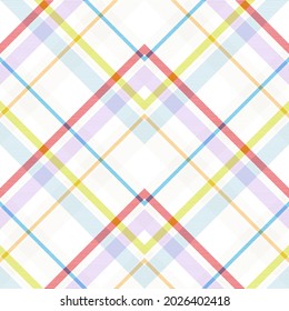 Rainbow Pastel Chevron Plaid Tartan textured Seamless pattern design suitable for fashion textiles and graphics