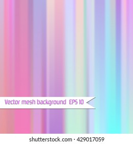 Rainbow pastel colorful blurred background, mesh hologram, vector EPS10