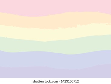 Rainbow pastel colors abstract background. LGBT rainbow in soft colors. Pride concept template. Dry brush vector lines background.