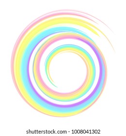 Rainbow pastel colors vector swirl isolated on white background