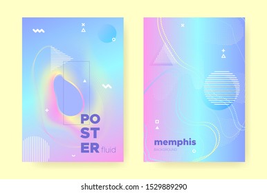 Rainbow Pastel Cover. Abstract Gradient Illustration. Wave Banner. Music Pattern. Magic Pastel Shape. 