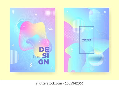 Rainbow Pastel Cover. Abstract Memphis Illustration. Wave Banner. Colorful Brochure. Magic Pastel Poster. Unicorn Abstract Gradient Elements. Blue Wave Design. Music Brochure. Pastel Shape.