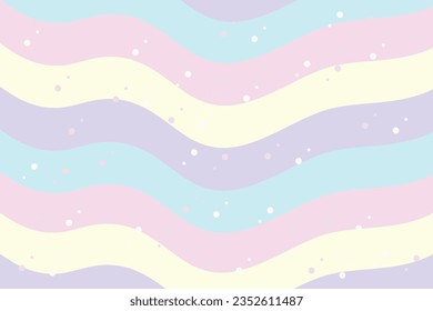 Rainbow pastel cute beautiful  wavy horizontal line stripe dot dash line circle seamless Pattern Vector Illustration Tablecloth, Picnic mat wrap paper, Mat, Fabric, Textile, Scarf