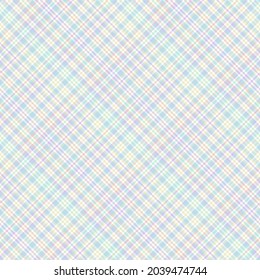 Rainbow Pastel Diagonal Plaid Tartan textured Seamless pattern design suitable for fashion textiles and graphics