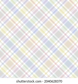 Rainbow Pastel Diagonal Plaid Tartan textured Seamless pattern design suitable for fashion textiles and graphics