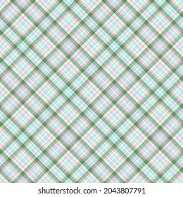 Rainbow Pastel Diagonal Plaid Tartan textured Seamless pattern design suitable for fashion textiles and graphics