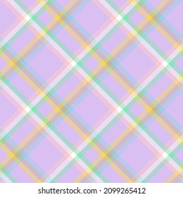Rainbow Pastel Diagonal Plaid Tartan textured Seamless pattern design suitable for fashion textiles and graphics