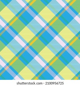 Rainbow Pastel Diagonal Plaid Tartan textured Seamless pattern design suitable for fashion textiles and graphics