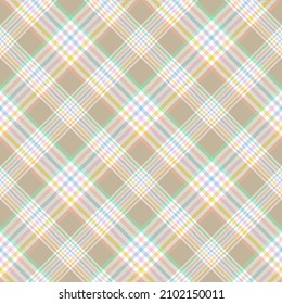 Rainbow Pastel Diagonal Plaid Tartan textured Seamless pattern design suitable for fashion textiles and graphics