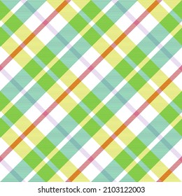 Rainbow Pastel Diagonal Plaid Tartan textured Seamless pattern design suitable for fashion textiles and graphics