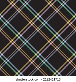 Rainbow Pastel Diagonal Plaid Tartan textured Seamless pattern design suitable for fashion textiles and graphics