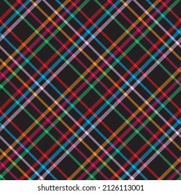 Rainbow Pastel Diagonal Plaid Tartan textured Seamless pattern design suitable for fashion textiles and graphics