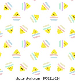 Rainbow Pastel Easter Egg Seamless Pattern for computer graphics, fashion textiles, etc.