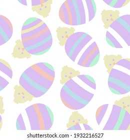 Rainbow Pastel Easter Egg Seamless Pattern for computer graphics, fashion textiles, etc.