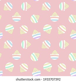 Rainbow Pastel Easter Egg Seamless Pattern for computer graphics, fashion textiles, etc.