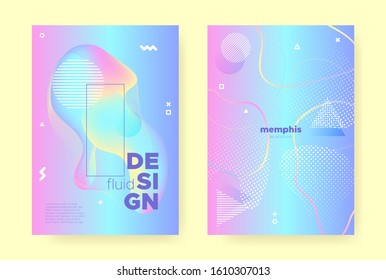 Rainbow Pastel Flow. Abstract Gradient Illustration. Liquid Design. Music Brochure. Unicorn Pastel Shape. Blue Abstract Memphis Elements. Pink Wave Design. Music Placard. Pastel Poster.