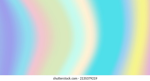 Rainbow Pastel Pattern Hologram Background. Light Blur Decoration Holographic Background. Vibrant Holography Effect Background. Abstract Trendy Modern Wallpaper Design. Vector Illustration.