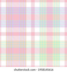 Rainbow Pastel Plaid seamless pattern for fashion textiles and graphics