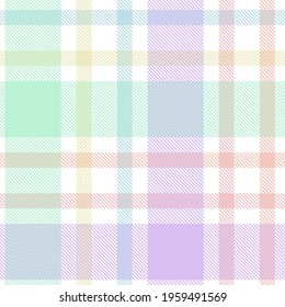 Rainbow Pastel Plaid seamless pattern for fashion textiles and graphics