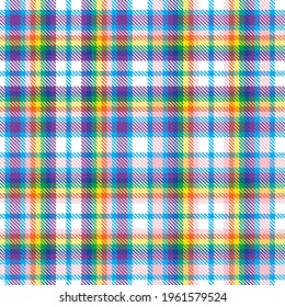 Rainbow Pastel Plaid nahtloses Muster für Modetextilien und Grafiken