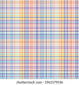 Rainbow Pastel Plaid seamless pattern for fashion textiles and graphics