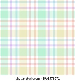 Rainbow Pastel Plaid seamless pattern for fashion textiles and graphics