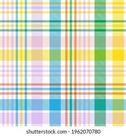 Rainbow Pastel Plaid seamless pattern for fashion textiles and graphics