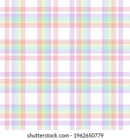 Rainbow Pastel Plaid seamless pattern for fashion textiles and graphics