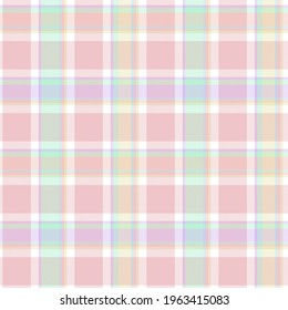 Rainbow Pastel Plaid seamless pattern for fashion textiles and graphics