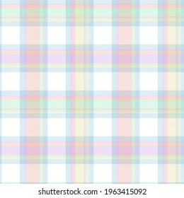 Rainbow Pastel Plaid seamless pattern for fashion textiles and graphics
