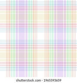 Rainbow Pastel Plaid seamless pattern for fashion textiles and graphics