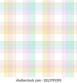 Rainbow Pastel Plaid seamless pattern for fashion textiles and graphics