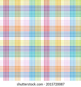Rainbow Pastel Plaid nahtloses Muster für Modetextilien und Grafiken