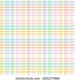 Rainbow Pastel Plaid seamless pattern for fashion textiles and graphics
