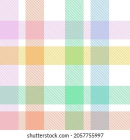 Rainbow Pastel Plaid seamless pattern for fashion textiles and graphics