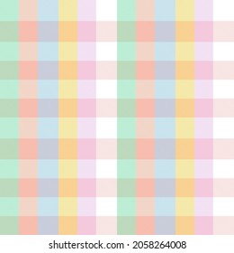 Rainbow Pastel Plaid seamless pattern for fashion textiles and graphics